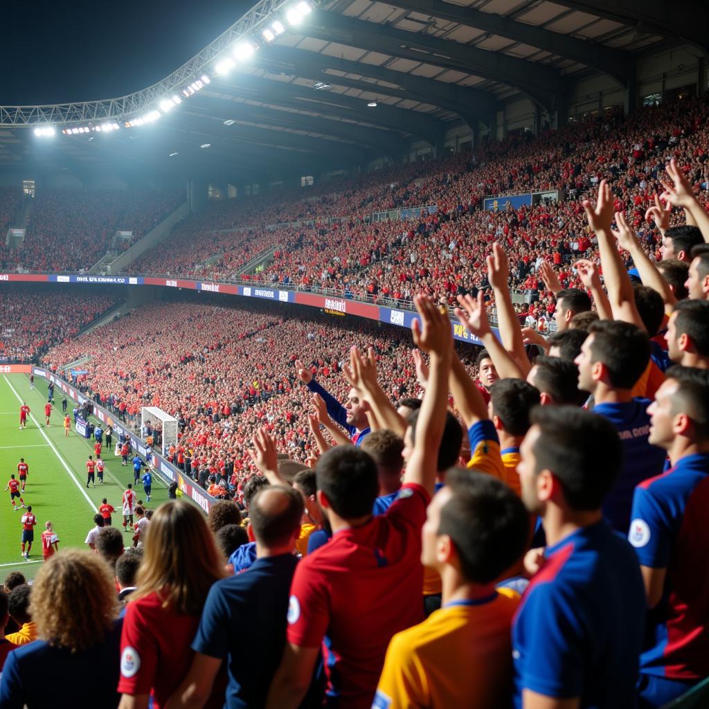 Fans von Leverkusen und Bochum.