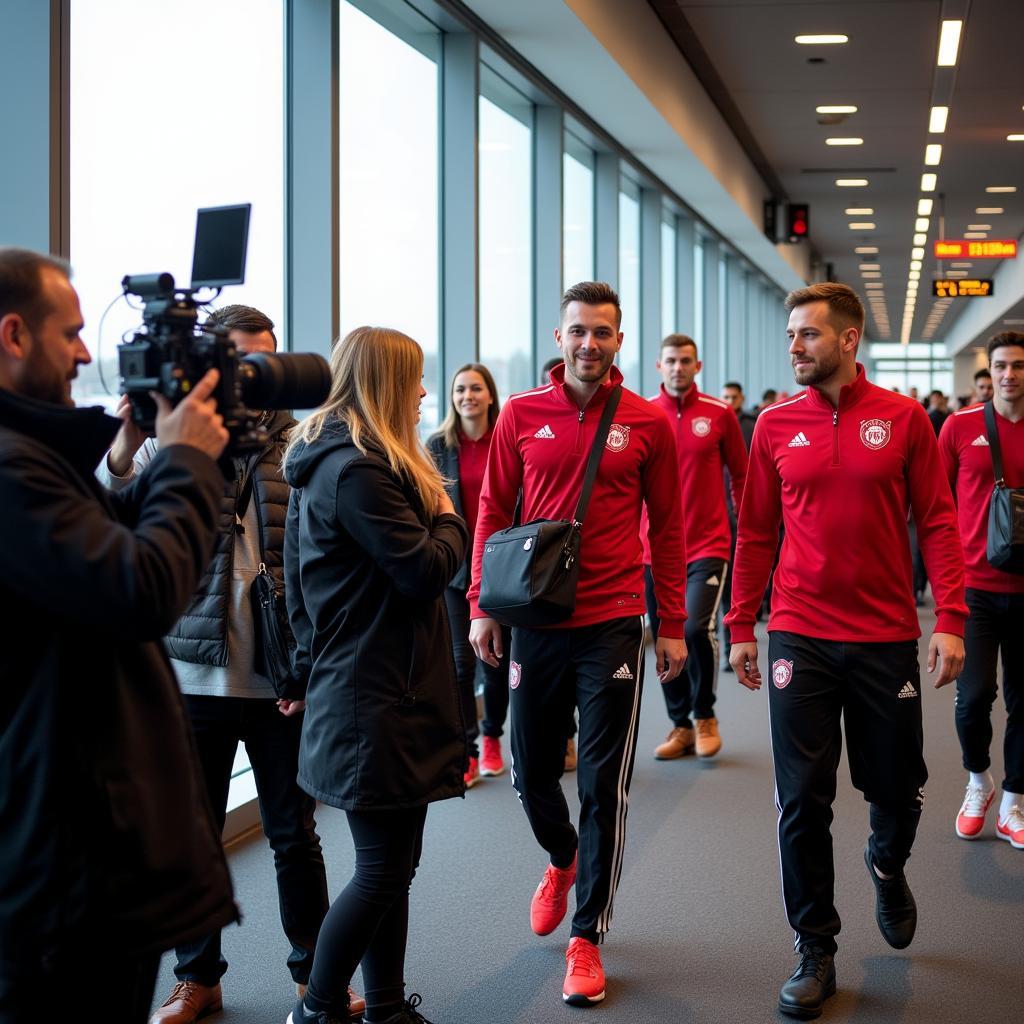 Ankunft der Mannschaft in Dublin