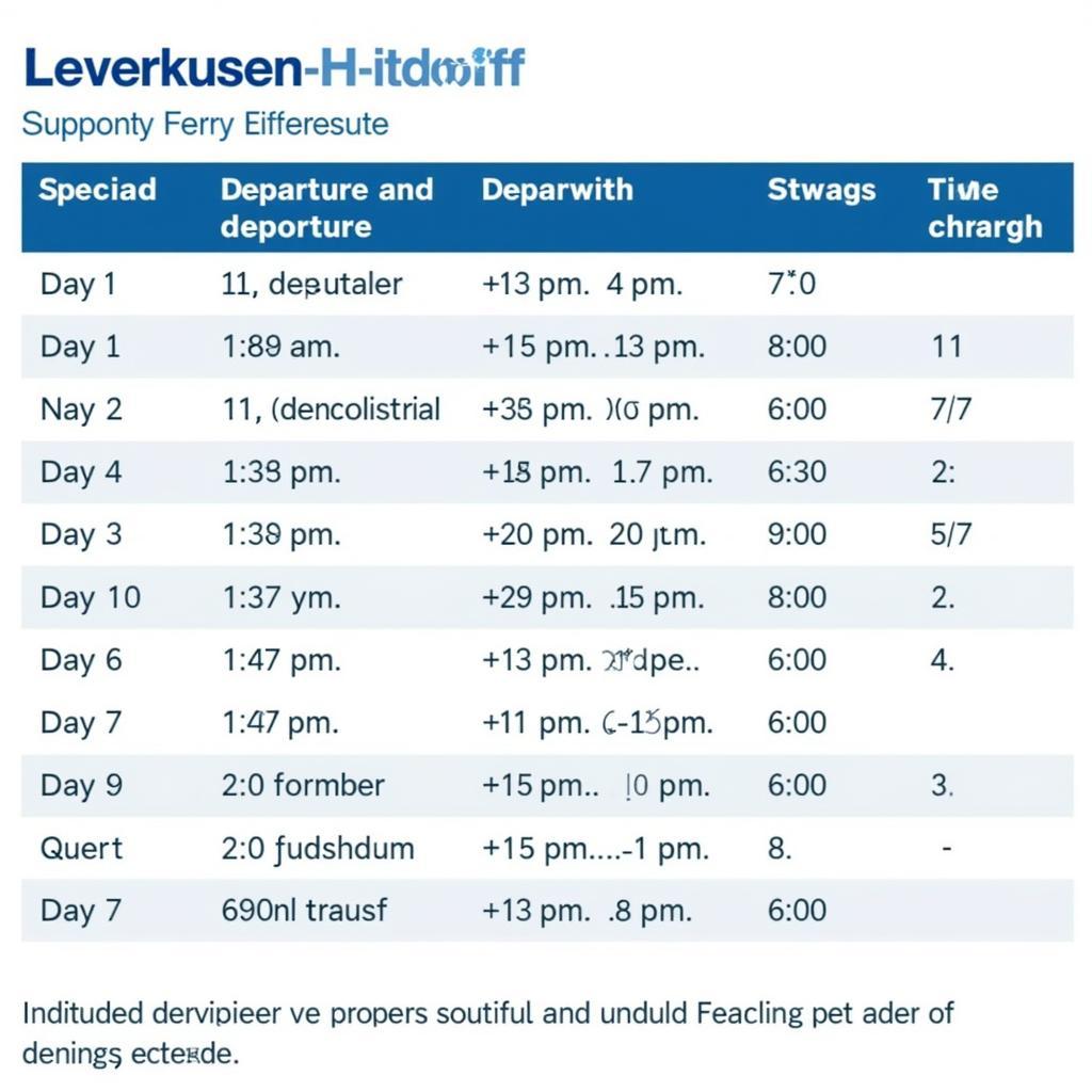 Fahrplan der Fähre Leverkusen Hitdorf.