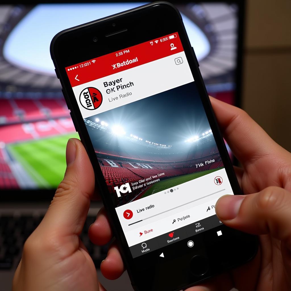 Die offizielle Bayer 04 Leverkusen App auf einem Smartphone