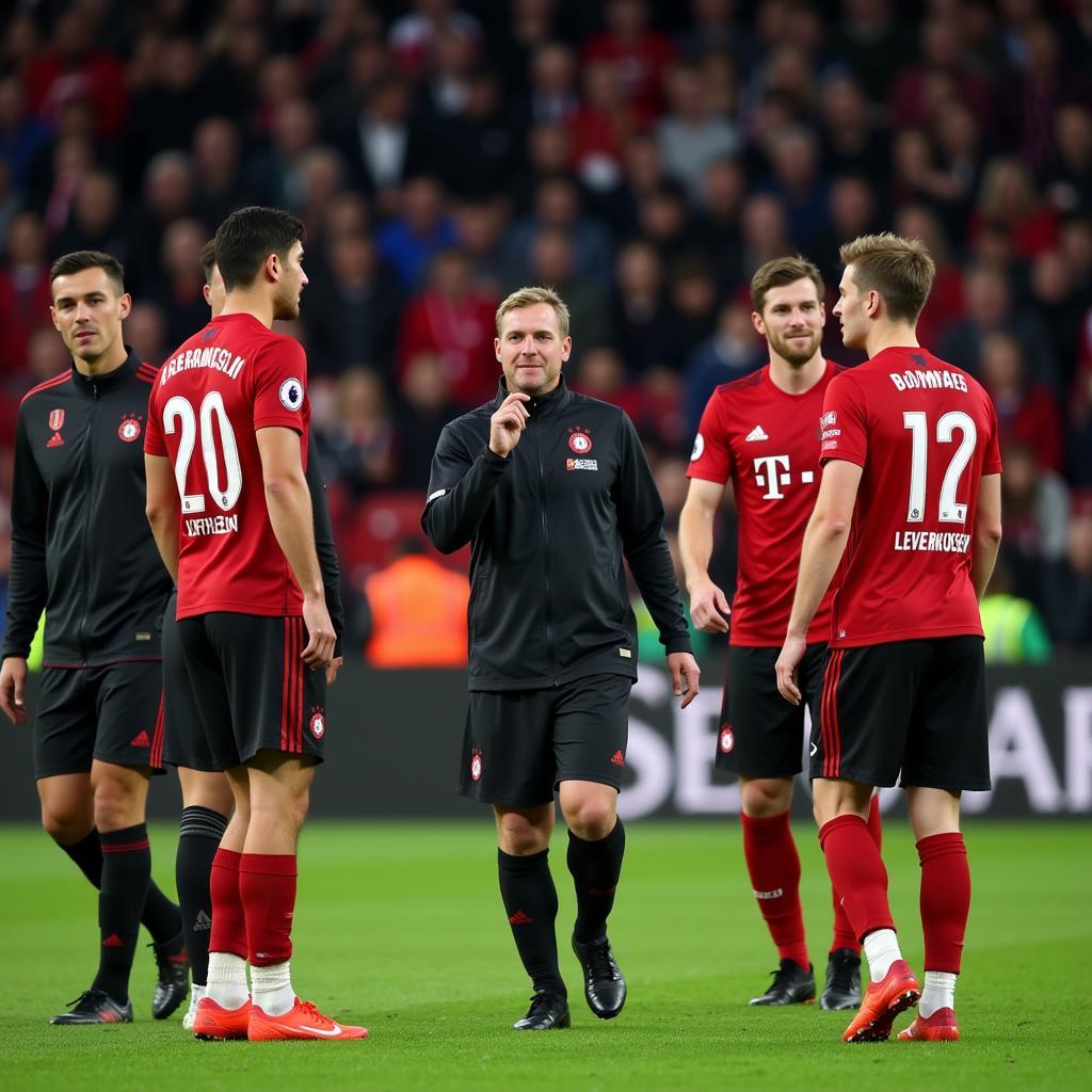 Leverkusen Spieler nach dem Spiel gegen Juventus am 17.09.19