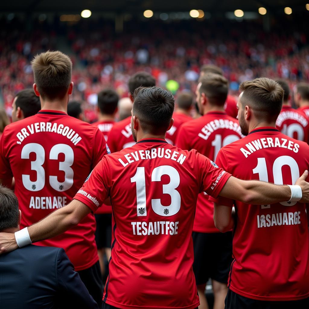 Bayer 04 Leverkusen Fans im Trikot