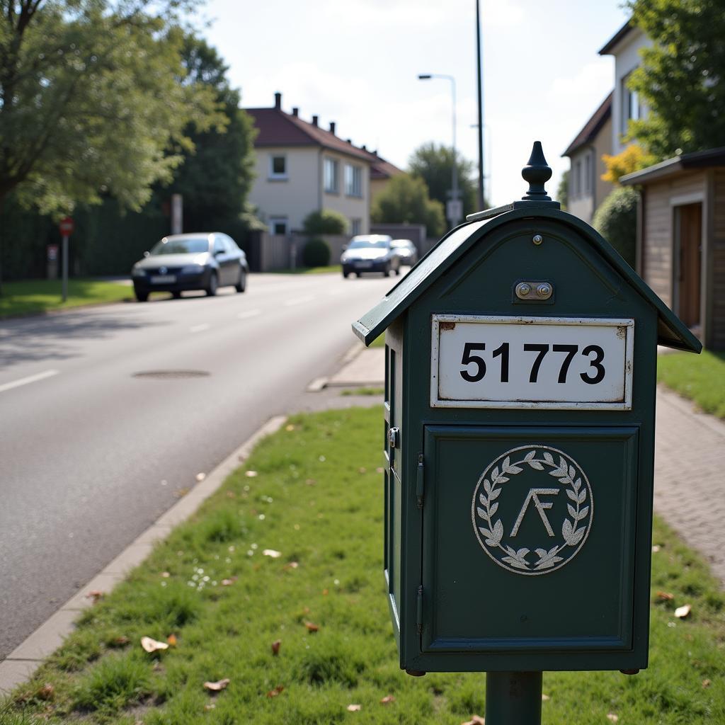 Ein Briefkasten in Leverkusen Wiesdorf mit der Postleitzahl 51373