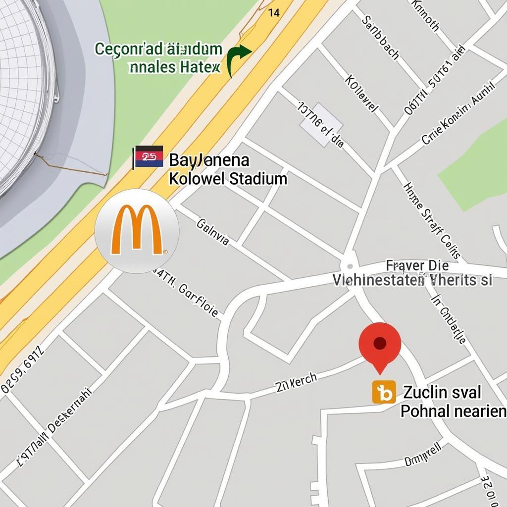 McDonald's in der Nähe der BayArena Leverkusen: Ein bequemer Ort, um vor oder nach dem Spiel einen Happen zu essen.