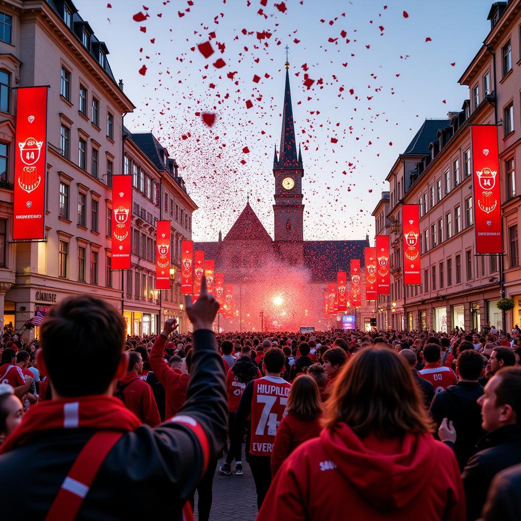 Meisterfeier Leverkusen Rathausplatz