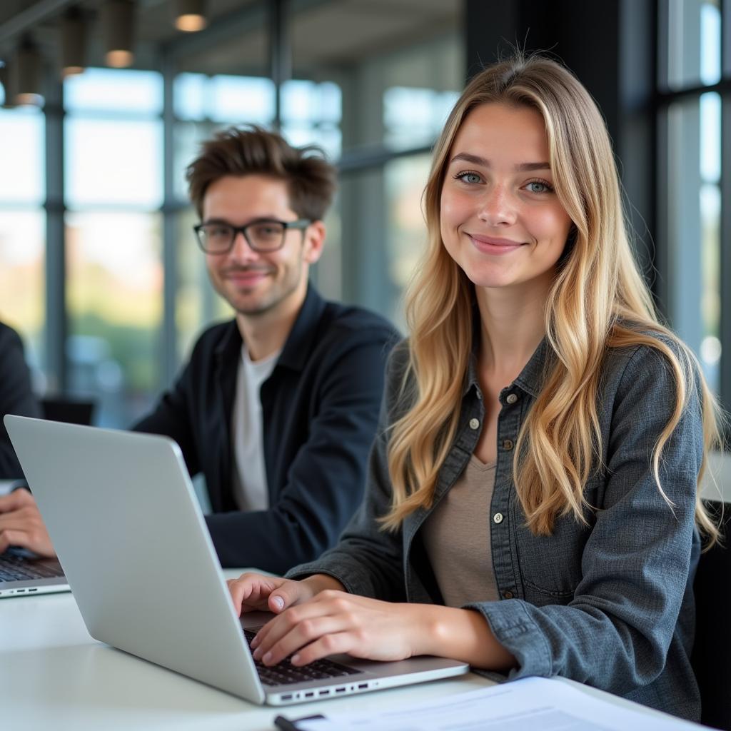 Student arbeitet an einem Mini Job in Leverkusen