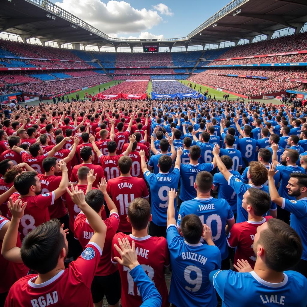 Fans von Molde FK und Bayer Leverkusen