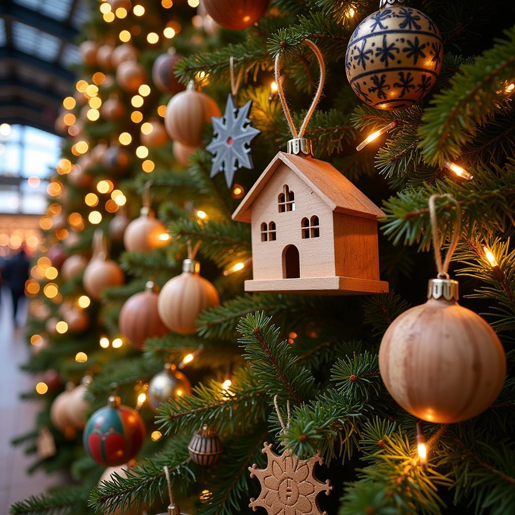 Weihnachtsdekorationen auf dem Nordischen Weihnachtsmarkt Leverkusen