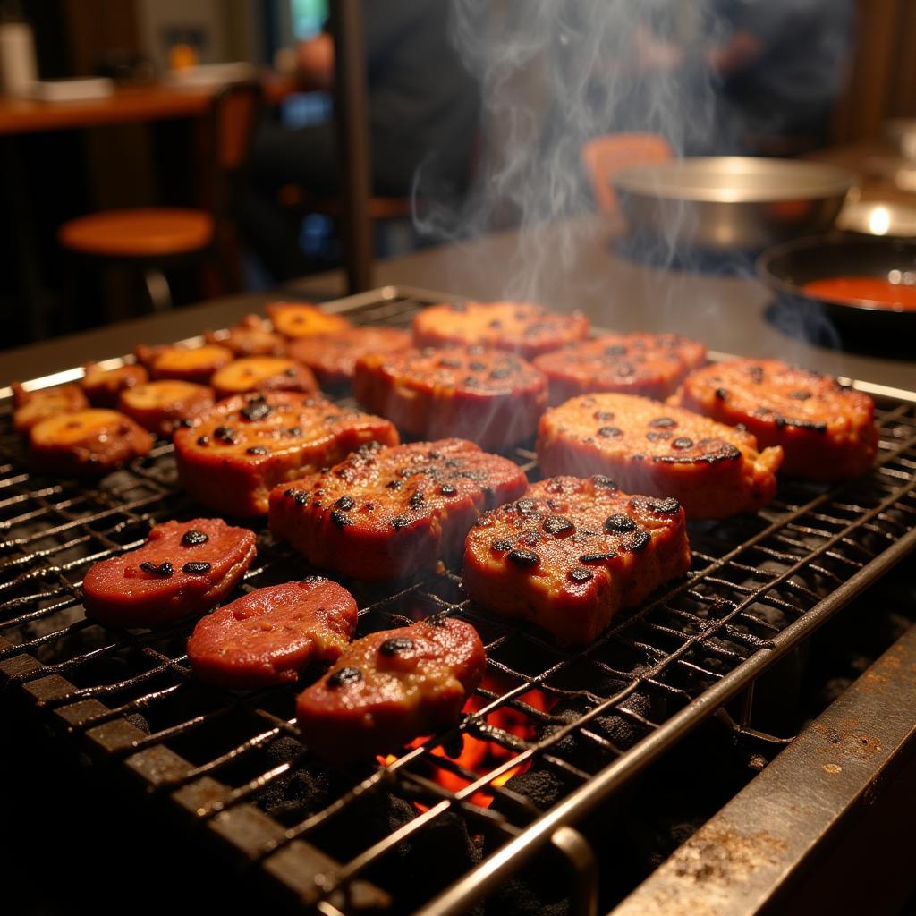 Authentischer türkischer Holzkohlegrill in einem Ocakbasi Restaurant in Leverkusen