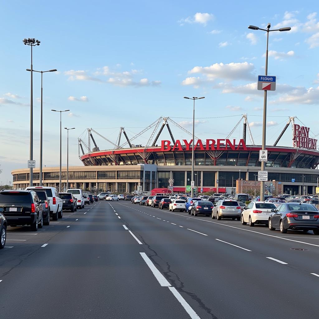 Parkplatz BayArena Fußballstadion Leverkusen