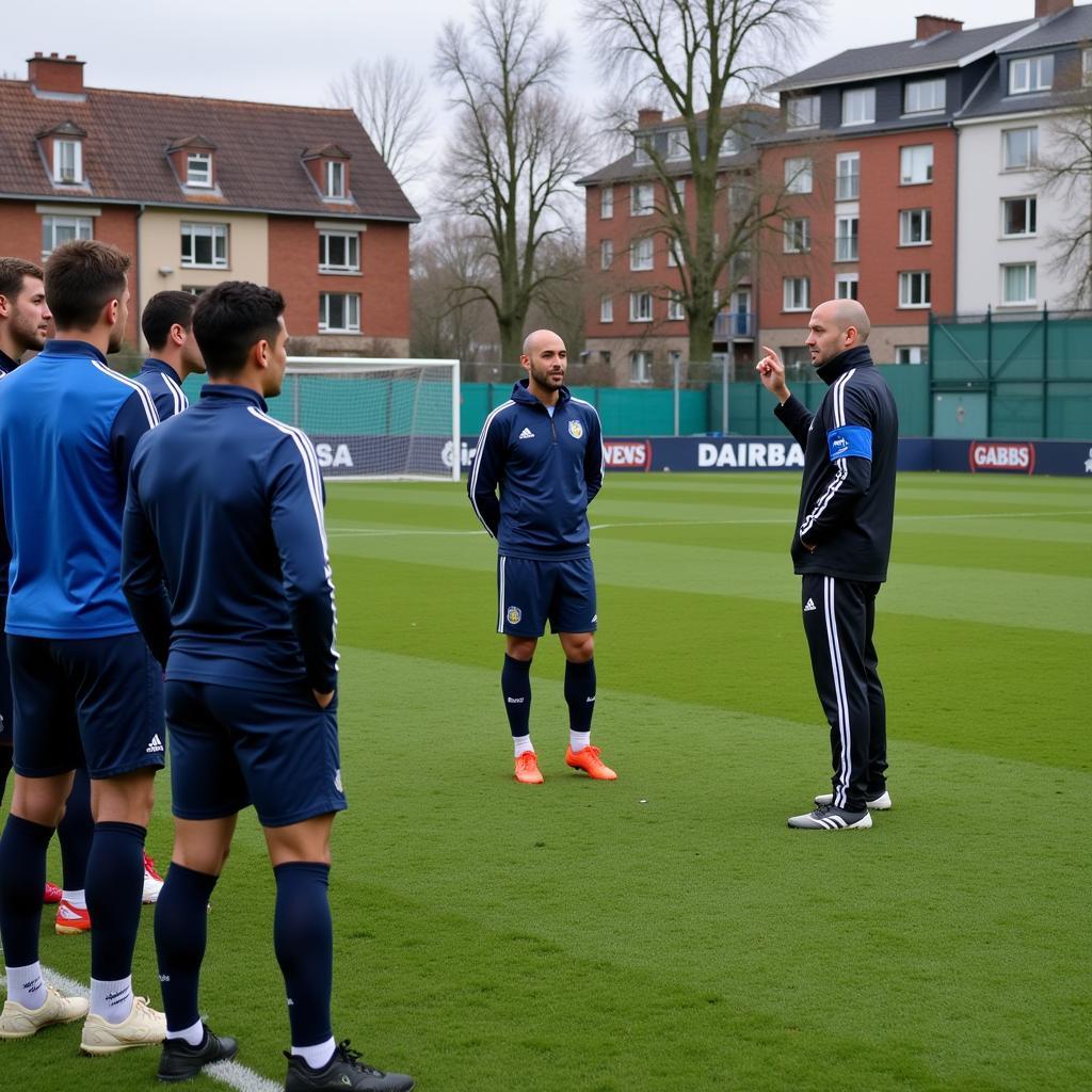 Qarabağ FK Taktikbesprechung vor dem Spiel gegen Bayer 04 Leverkusen