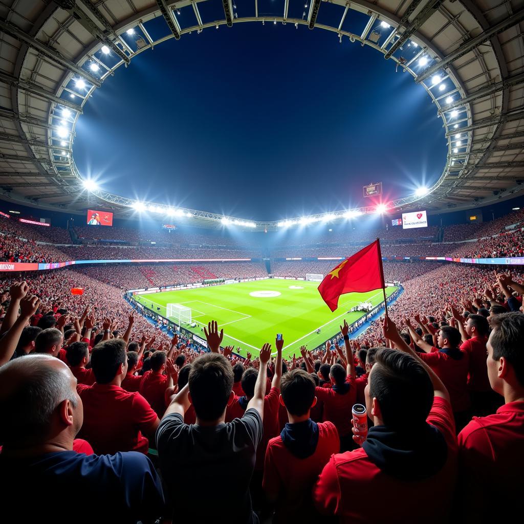 Roma vs. Leverkusen Fans im Stadion