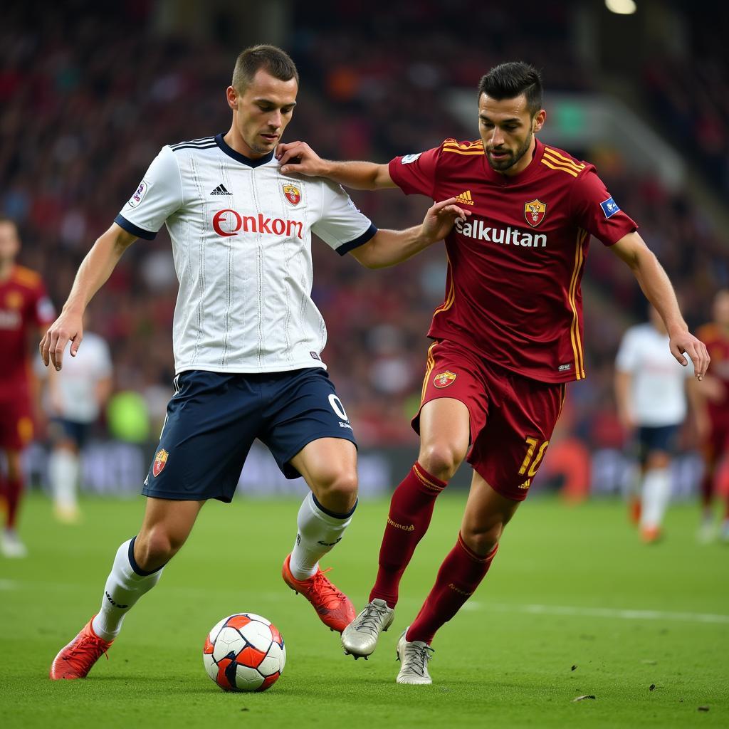 Roma vs. Leverkusen Spieler im Duell