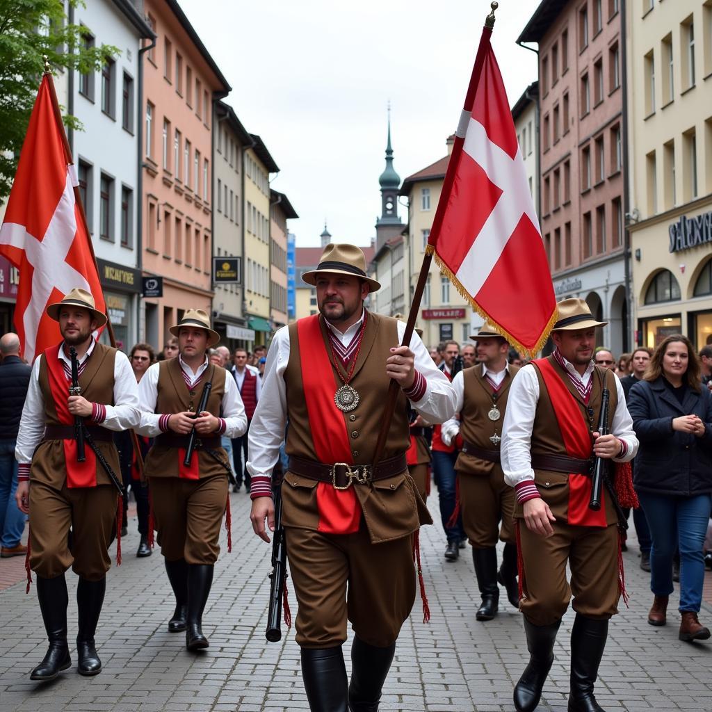 Traditionelle Schützenumzüge beim Schlebuscher Schützenfest