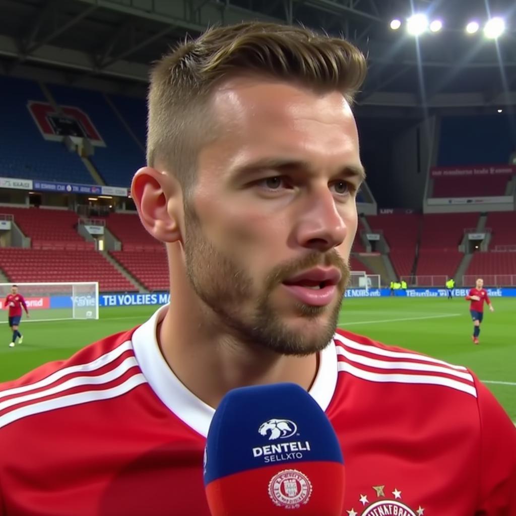 Spieler von Bayer Leverkusen im Interview