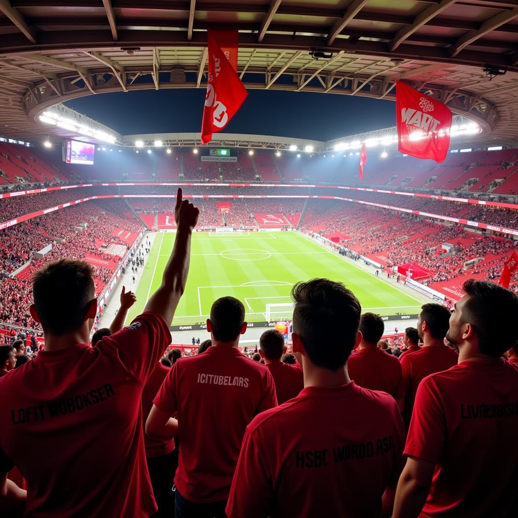 Leverkusen Fans im Stadio Olimpico