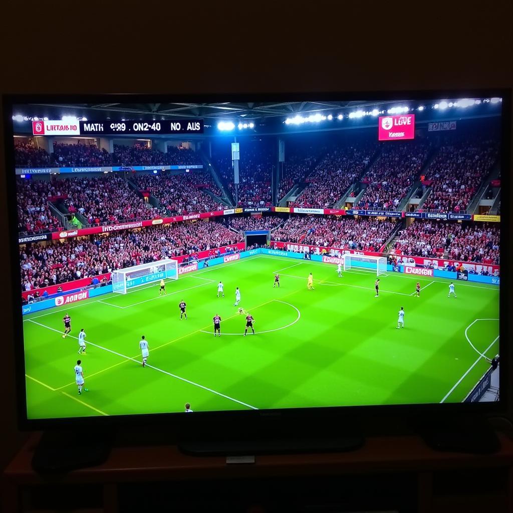 Live-Übertragung eines Bayer Leverkusen Spiels im Fernsehen