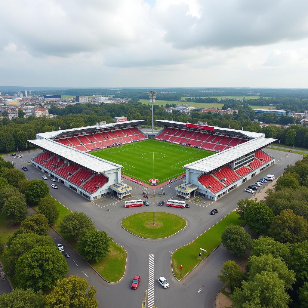 Das historische Ulrich-Haberland-Stadion in Leverkusen