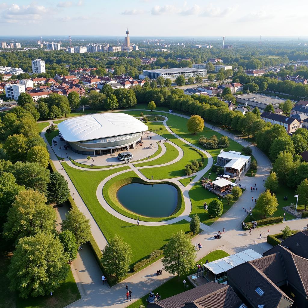 Umgebung der BayArena in Leverkusen-Rheindorf: Freizeitmöglichkeiten