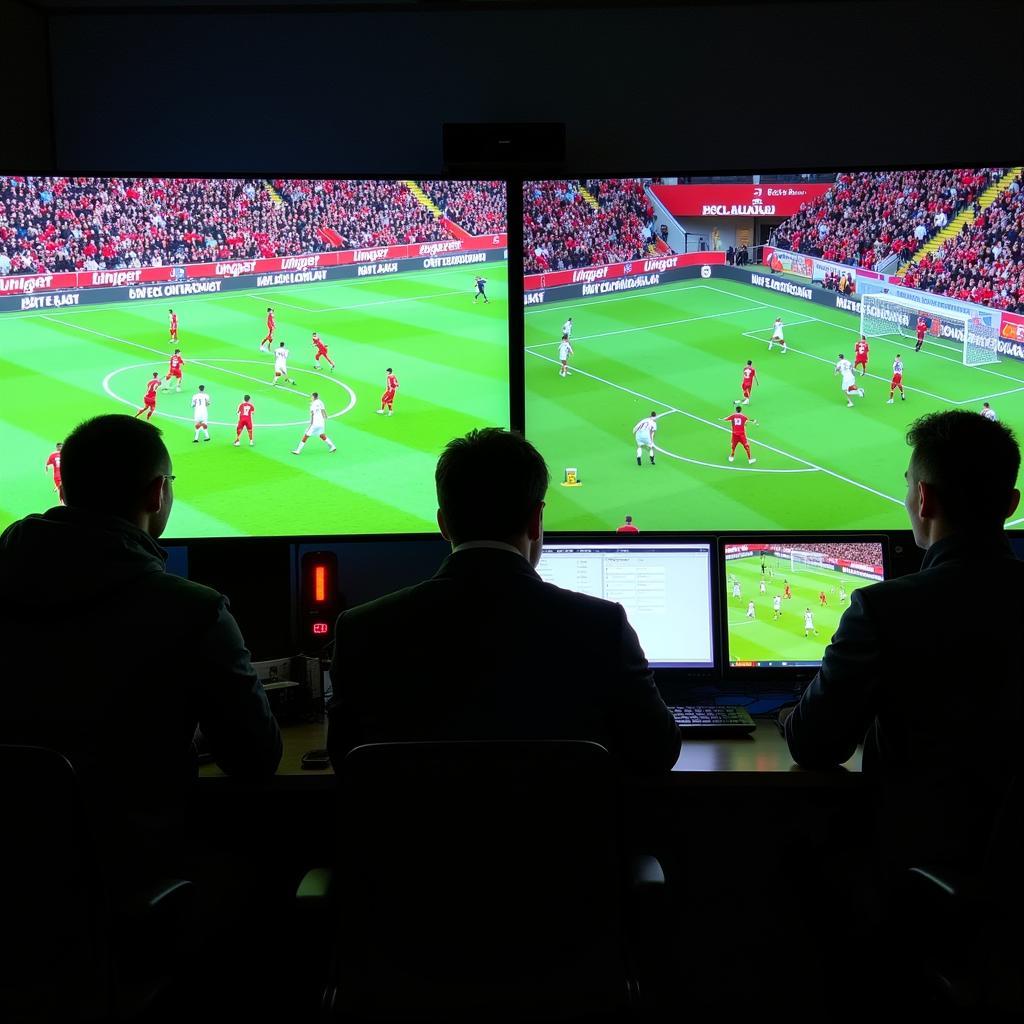 VAR Überprüfung im Spiel Leverkusen gegen AS Rom