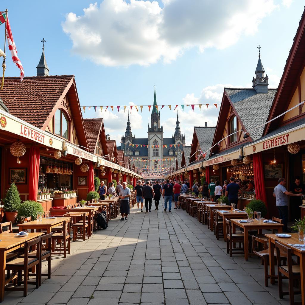 Der Festplatz des Weinfest Leverkusen