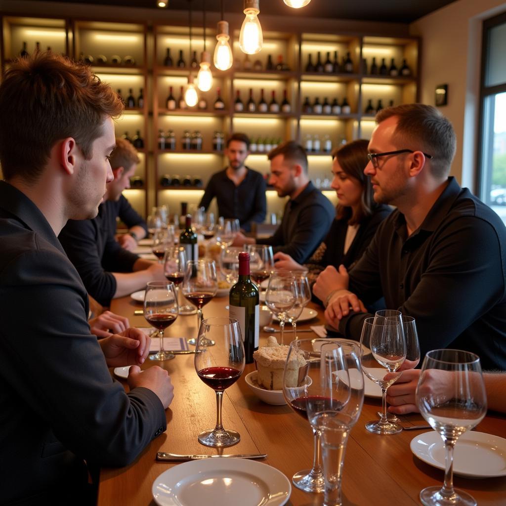 Weinprobe in einem Leverkusener Weinlokal