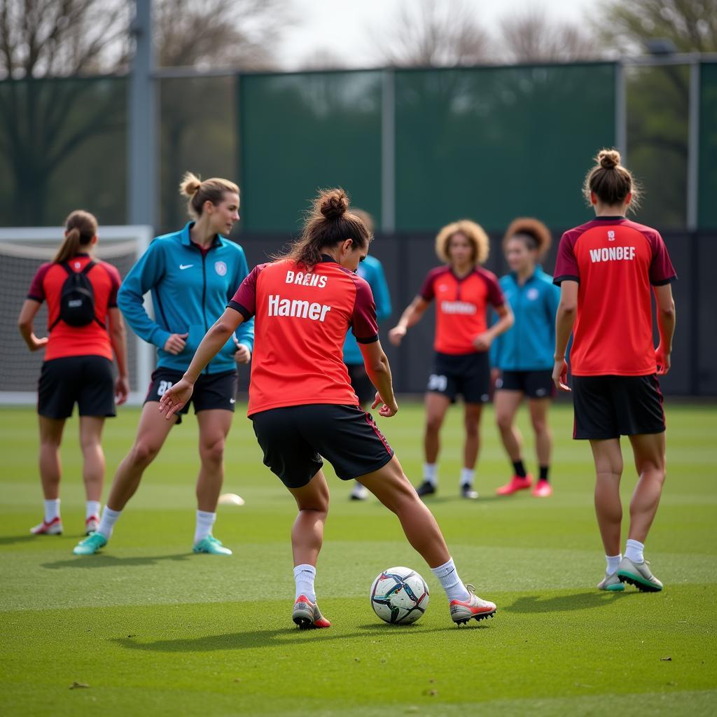 Trainingszene der Bayer Leverkusen Frauen