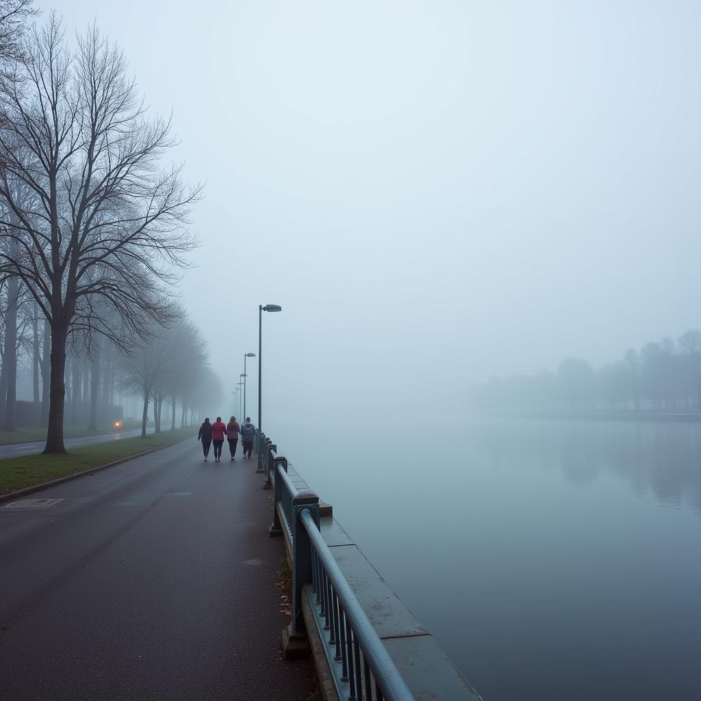 Spaziergang am Rhein in Leverkusen