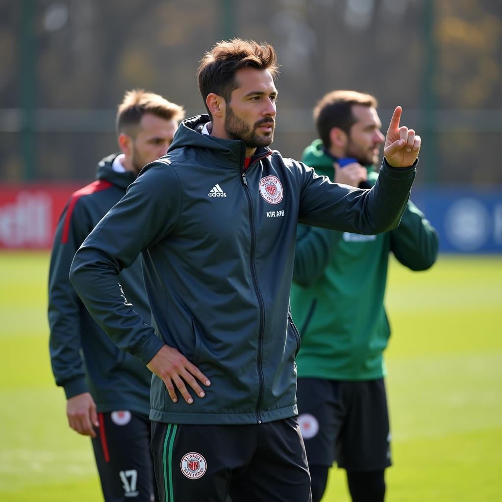 Xabi Alonso leitet das Training von Bayer Leverkusen